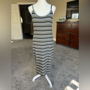 SOCIALITE bodycon midi dress, stripe design, Medium